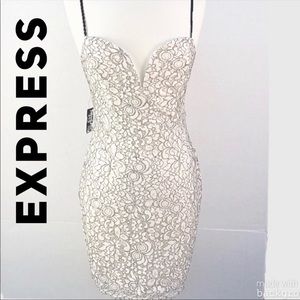 Express white and Black Dress